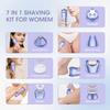 Electric Shavers for Women, 7 in 1 Hair Removal Kit with Epilator Bikini Trimmer Face Razor Body Brush Face Massager Foot Callus Remover, IPX7 Waterproof Lady Razors Set for Legs Armpit Bikini Pubic view 2