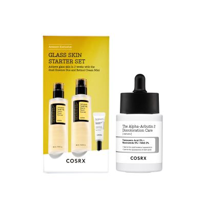 COSRX Glass Skin Starter Set + 2% Alpha Arbutin Discoloration Care Serum