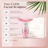 Dopsikn 7 Color Galvanic Machines - Red Light Therapy for Face and Neck, Face Massager Tool for Wrinkles, Double Chin, Vibrating Facial Massager with Thermals, Pink view 3