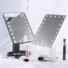 ONwngXW Hand Mirror, Mirror Multifunctional Touch Screen LED Makeup Mirror, Desk Rotation Vanity Mirror, Large Size & Strong Construction Cosmetic Mirror Beautiful(White) view 3