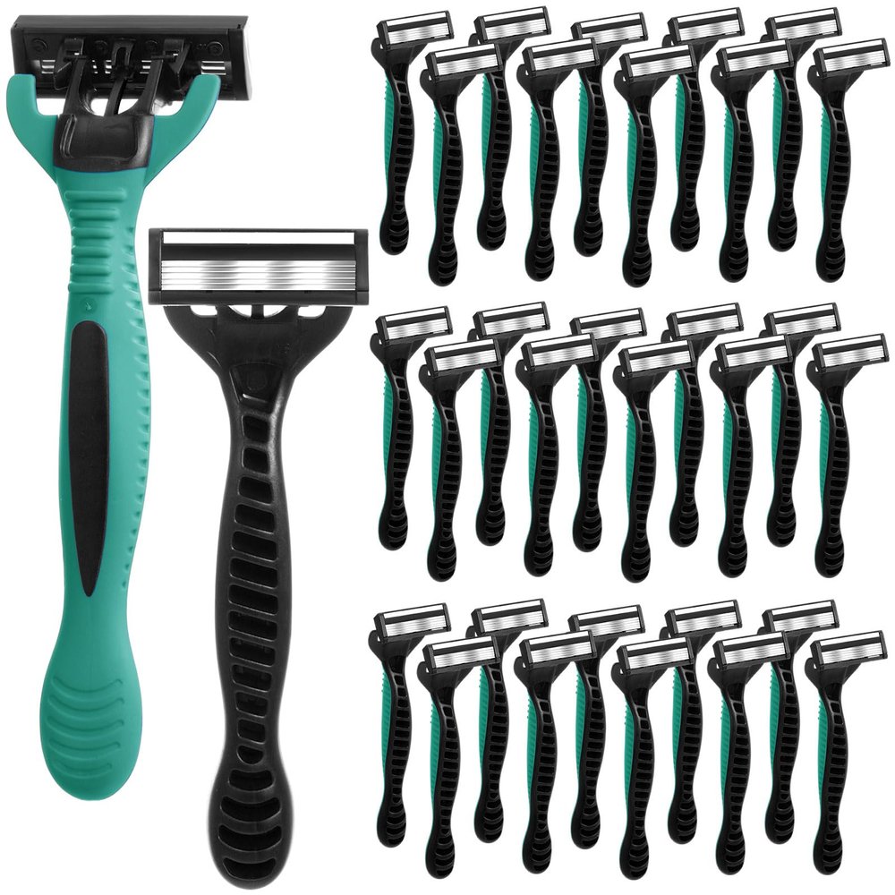 Lanties 20 Pcs 5-blade Disposable Razors for Men Sensitive Skin Razor Men's Disposable Razors Disposable Head Razor for a Smooth, Comfortable Shave