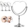 360Rotation Desktop Mirror, Magnified Mirror With 360Rotation for Bathroom or Bedroom, 3X Magnifying Mirror With Stand, Makeup Mirror, Table Top Double-Sided Swivel Vanity Mirror Chrome Finish(Heart view 1