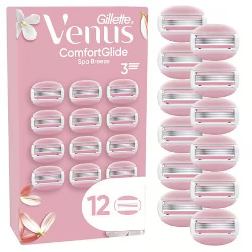 Gillette Venus ComfortGlide Spa Breeze Razor Blades for Women, 12 Replacement Blades for Razors for Women