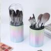 15-piece Makeup Brush Set with Case, Dense Synthetic Fiber Premium Metal Ferrule Wood Handle Kabuki Brushes, Gifts for Her (14 brushes + buckets) view 2