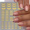 BYJKYEN French Tip Nail Stickers, Gold & Silver, 8 Sheets, Self-Adhesive, French Tip Style, Nail Art Decals view 2