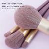 9pcs Purple Professional Kabuki Powder Concealers Eye shadows Blush Eyeliner Eyebrow Contour Eye blending, Vegan & Cruelty-Free (9 purple makeup brushes + bucket) view 2