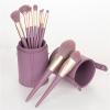 9pcs Purple Professional Kabuki Powder Concealers Eye shadows Blush Eyeliner Eyebrow Contour Eye blending, Vegan & Cruelty-Free (9 purple makeup brushes + bucket) view 3