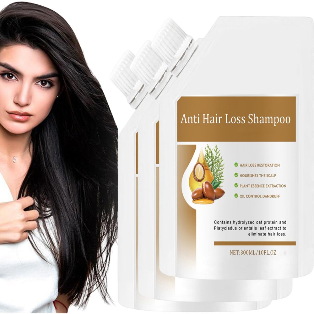 300ml Anti Hair Loss Shampoo,Anti-Hair Fall Promote Hair Growth,Rich in Various Plant Extracts,Volumizing and Moisturizing For All Types (3pc)