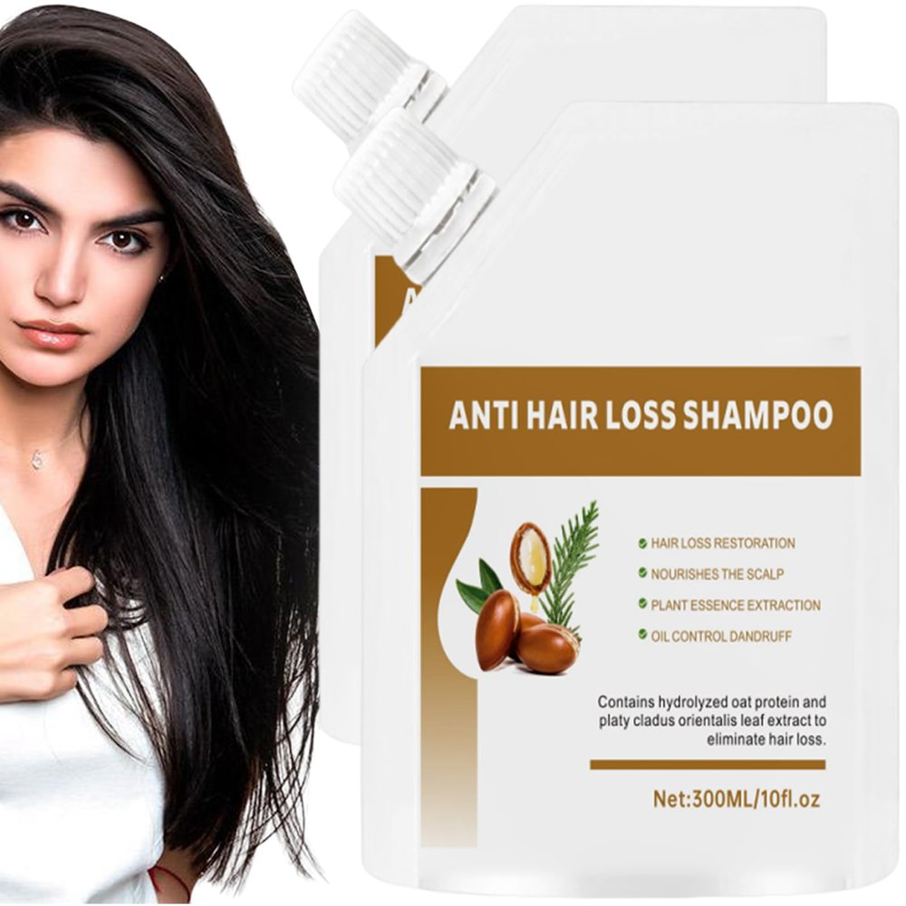300ml Anti Hair Loss Shampoo,Anti-Hair Fall Promote Hair Growth,Rich in Various Plant Extracts,Volumizing and Moisturizing For All Types (2pc)