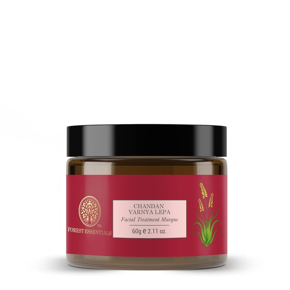 Forest Essentials Chandan Varnya Lepa | Ayurvedic Hydrating Facial Mask With Sandalwood | Face Pack For Skin Toning And Smoothening, 1 Count