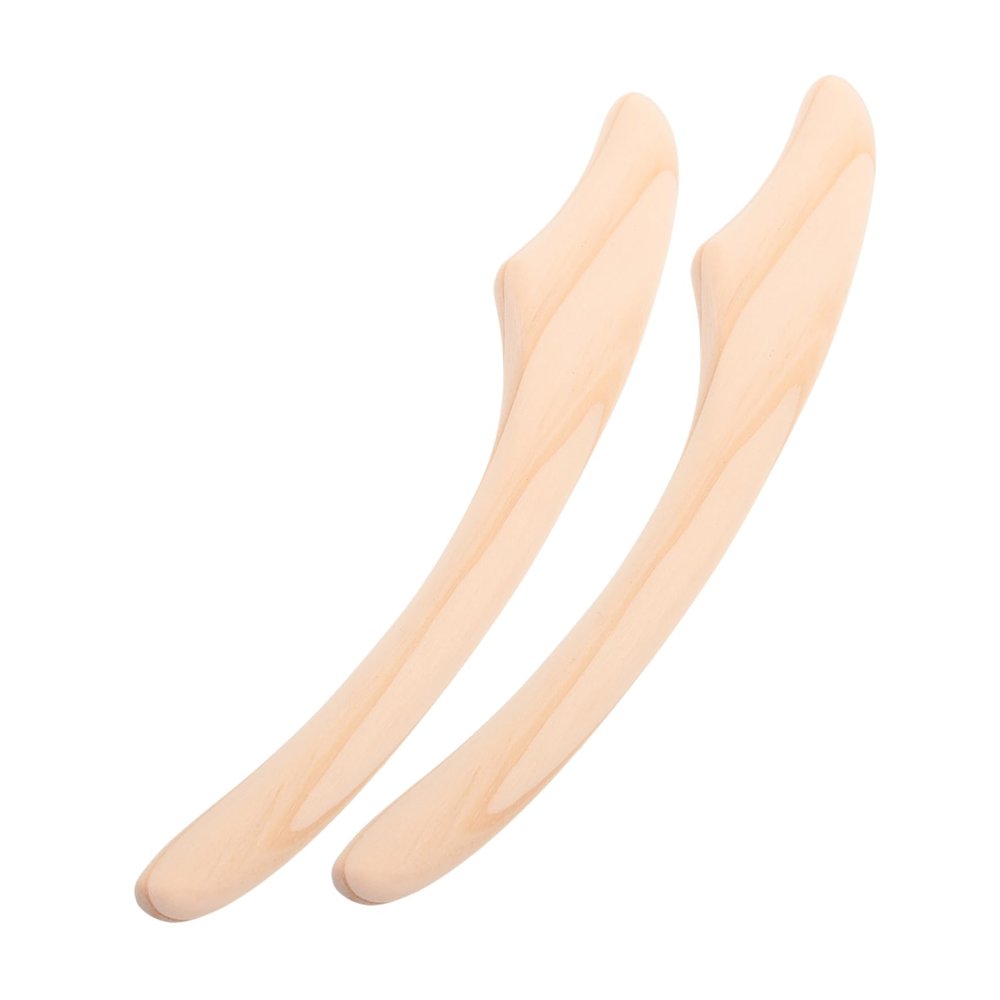 FOYTOKI 2pcs Japanese Wooden Gua Sha Sculpting Tool for Massage Acupoint Relaxation Portable Design for Women