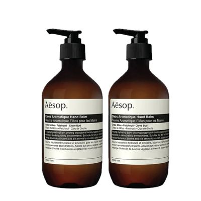 Aesop Eleos Aromatique Hand Balm | Intensely Hydrating and Enriched with Shea Butter, Coconut Oil, and Castor Oil | Vegan and Cruelty-Free | 16.9 oz (Pack of 2)