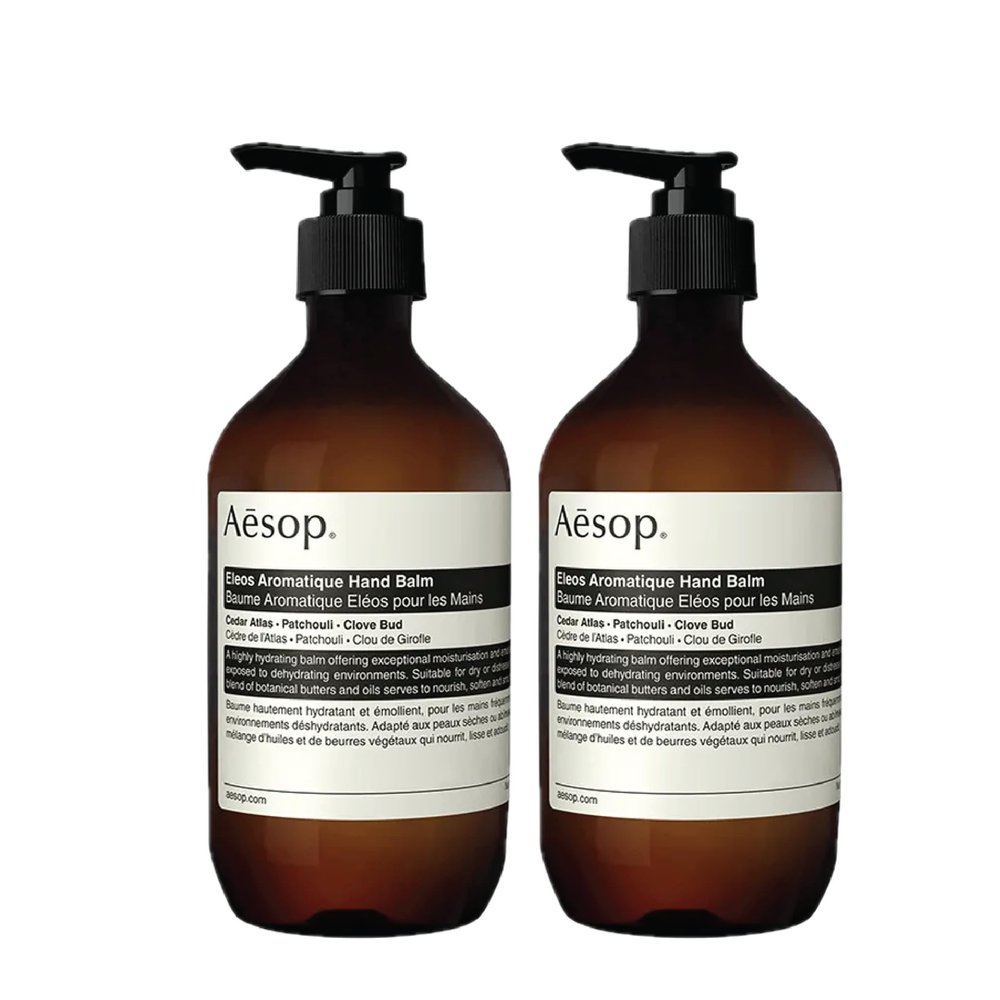 Aesop Eleos Aromatique Hand Balm | Intensely Hydrating and Enriched with Shea Butter, Coconut Oil, and Castor Oil | Vegan and Cruelty-Free | 16.9 oz (Pack of 2)