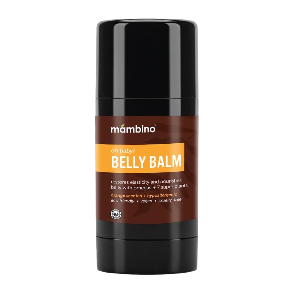 Mambino Organics Oh Baby! Belly Balm for Pregnant Women, Organic Shea Butter, Tamanu Oil and Calendula, Helps Reduce Stretch Marks in Pregnancy, Vegan, Maternity Skin Care, 2.5 fl oz