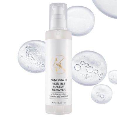 Katz Beauty Indelible Makeup Remover, 5 fl oz - Oil-Based Waterproof Eye & Face Cleanser with Olive Oil, Jojoba & Vitamin E for Sensitive Skin, Non-Greasy