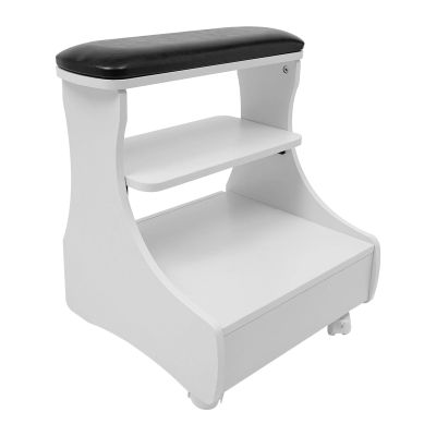 BGYUHWQ Pedicure Foot Rest, Manicure Pedicure Chair with Wheels, Foot Massage Station for Home Bathroom (Black)