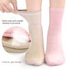 4 Pack Gel Athletic Socks, Moisturizing Gel Wrap Mid Calf Solid Color Elastic Soft Socks for Sleeping for Daily Use, Air Dry Reusable (#3) view 2
