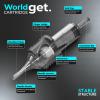 WORLDGET MIX6 Tattoo Cartridge Needles Mixed Size 20PCS, #10 / #12 3RL/RL/7RL/9RL/11RL, Finger Ledge, Leak-Proof, High-Precision for All Rotary Machines view 3