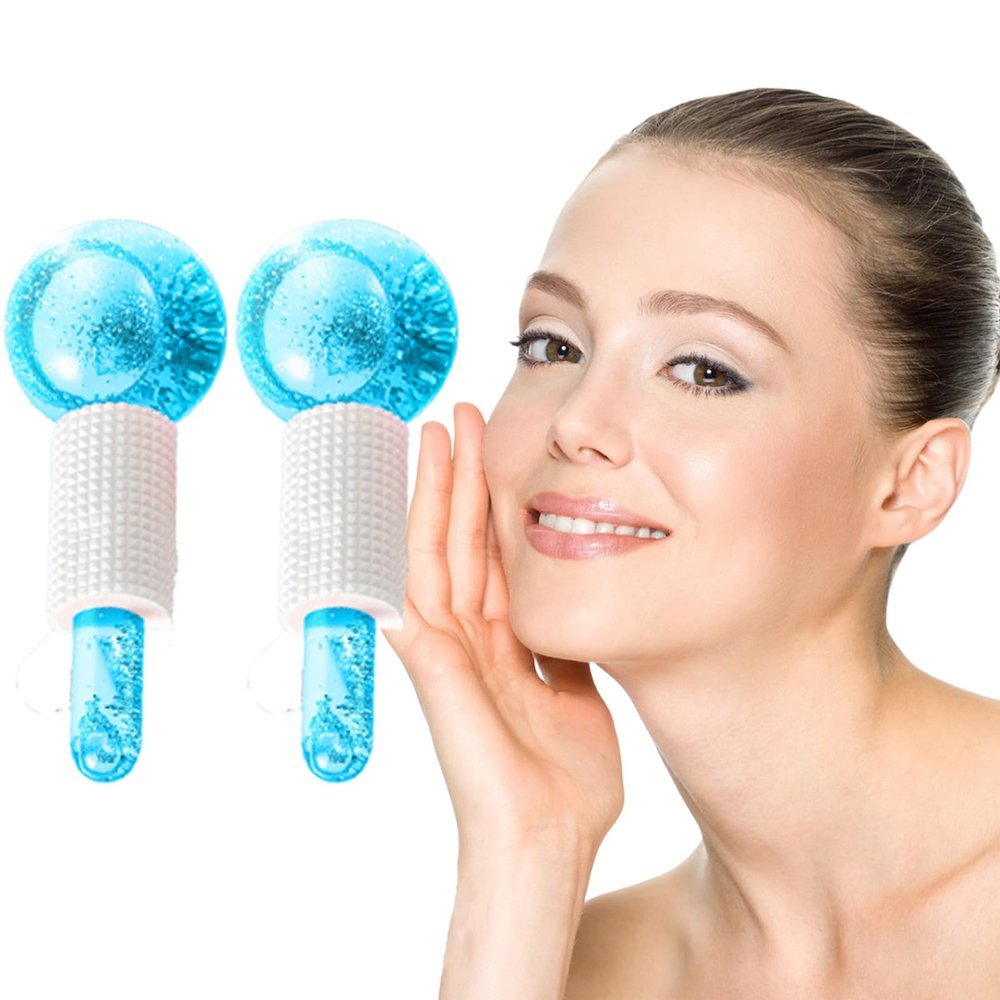 Elitzia Massager Blue Ice Globes for Face Massage Ice Roller for Face Ice Globes for Women Ice Globes Eyes Cryo Sticks Firming Reduce Wrinkle Puffiness Moisturizing Repairing Beauty Salon Use A Pair