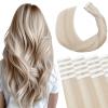 Tape in Hair Extensions Human Hair Utra Thin Invisible Seamless 20pcs 50g (Balayage Golden Blonde to Light Blonde, 18 inch) view 1