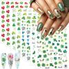 8Sheets St. Patrick's Day Nail Stickers for Nail Art 3D Shamrock Nail Art Stickers Self Adhesive Four Leaf Clover Nail Decals Irish Spring Nail Art Design Stickers for Women Girls DIY Nail Decoration view 1