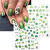 8Sheets St. Patrick's Day Nail Stickers for Nail Art 3D Shamrock Nail Art Stickers Self Adhesive Four Leaf Clover Nail Decals Irish Spring Nail Art Design Stickers for Women Girls DIY Nail Decoration view 2