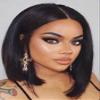 ORAVISTA Short Black Bob Wigs Human Hair Mixed Synthetic for Women, Straight Heat Resistant Fiber Hair, Middle Part Lightweight Wig for Daily Wear, Cosplay, and Parties view 1