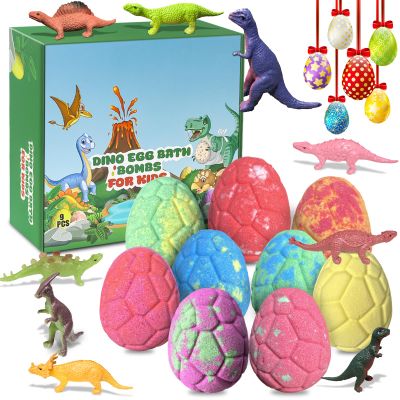 9 Pack Natural and Organic Dinosaur Bath Bombs Bubble Bath(9pcs, 90g