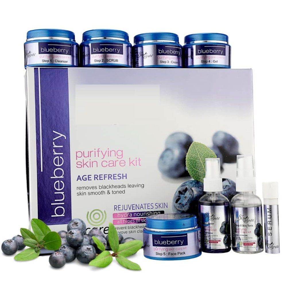 Blueberry Facial Kit with Blueberry Extract for a Younger Looking Skin, 410gm (Pack Of 8) 14.46oz
