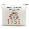 1955 Birthday Gift for Women  Vintage Makeup Bag, Funny 70th Birthday Present for Mom, Wife, Sister, Travel Cosmetic Pouch(1955 Year) view 1