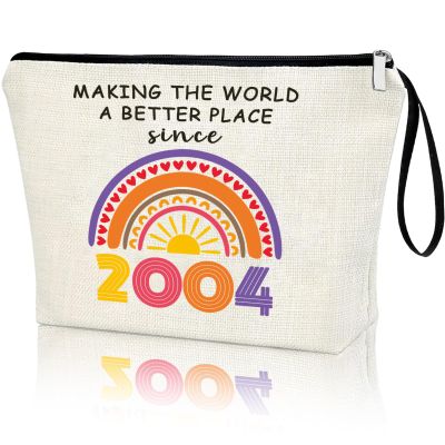 21st Birthday Gifts for Her Funny 2004 Themed Makeup Bags for Teenage Girls Stuff, Girls, Friends, Daughter, Cosmetic Bag Travel Pouch 21-Year-Old Birthday Decorations
