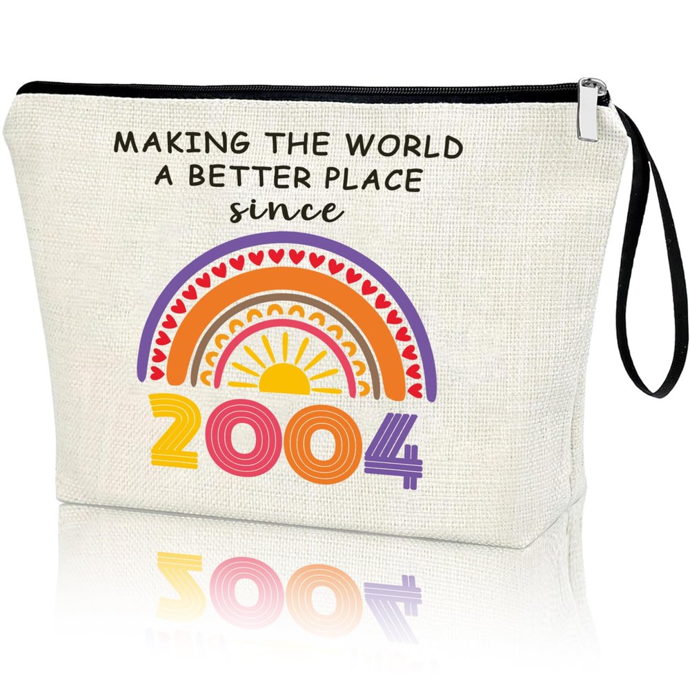 21st Birthday Gifts for Her Funny 2004 Themed Makeup Bags for Teenage Girls Stuff, Girls, Friends, Daughter, Cosmetic Bag Travel Pouch 21-Year-Old Birthday Decorations