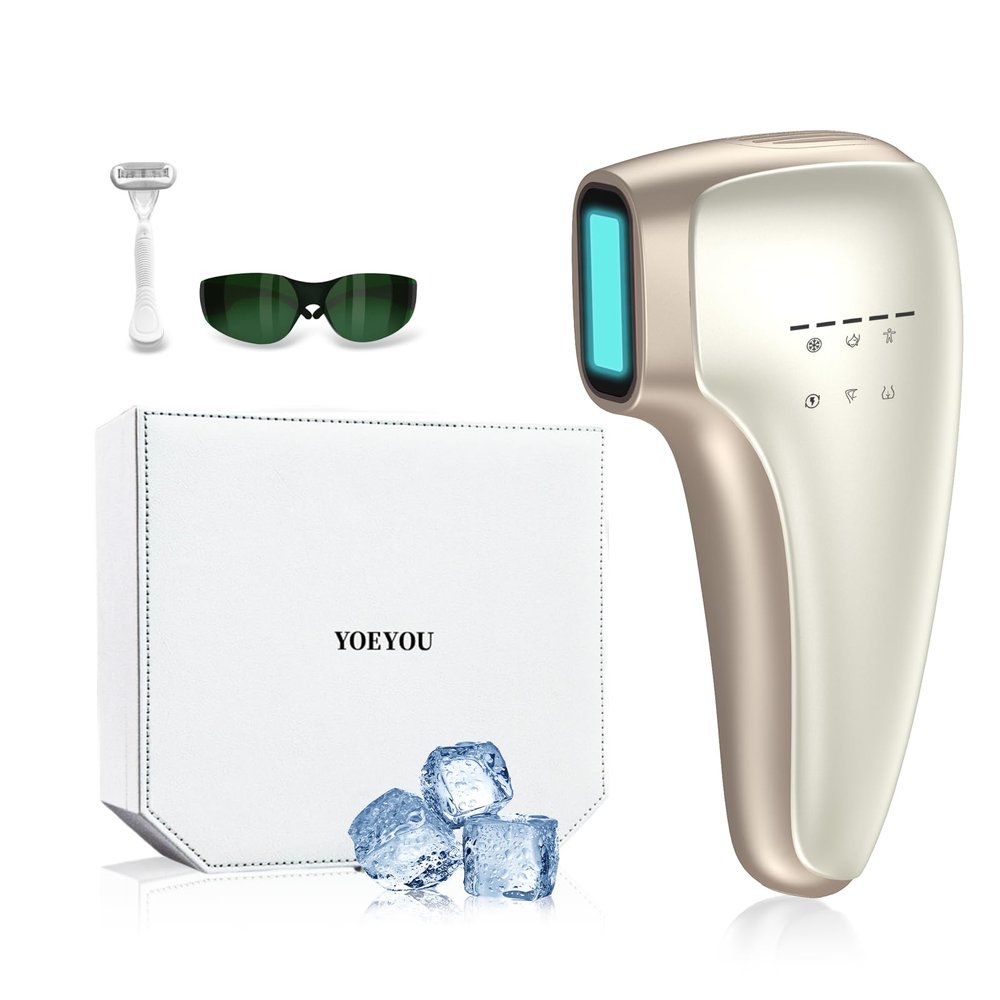 Painless IPL Laser Hair Removal for Women & Men, 39F Sapphire Ice Cooling Technology, At-Home Laser Hair Removal Device for Face, Armpits, Legs, Bikini & Whole Body, Long-Lasting Results