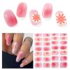 Semi Cured Gel Nails Strips, 28 pcs Gel Nail Stickers Work with Any UV Lamp, Nail Wraps for Women Girls Home DIY Nails Art (Summer Ice Orange) view 1