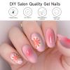 Semi Cured Gel Nails Strips, 28 pcs Gel Nail Stickers Work with Any UV Lamp, Nail Wraps for Women Girls Home DIY Nails Art (Summer Ice Orange) view 3