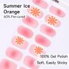 Semi Cured Gel Nails Strips, 28 pcs Gel Nail Stickers Work with Any UV Lamp, Nail Wraps for Women Girls Home DIY Nails Art (Summer Ice Orange) view 4
