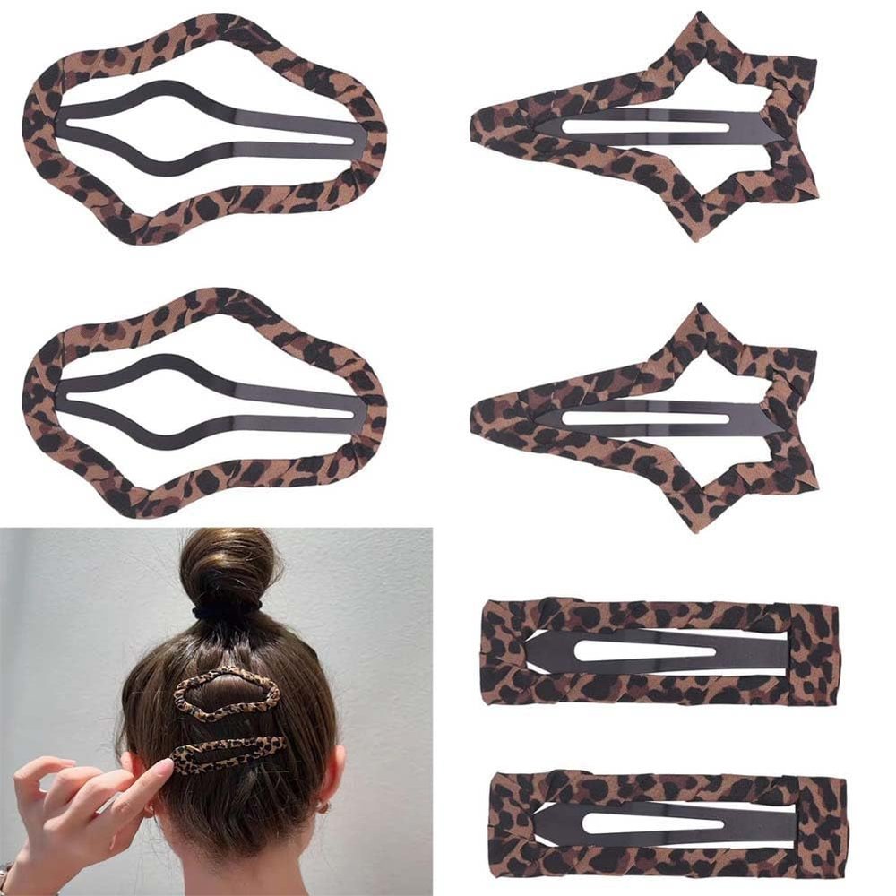 6Pcs Snap Hair Clips for Women  Leopard Print Hair Barrettes, Fashion Animal Print Hair Accessories for Thick and Thin Hair, Durable Non-Slip Hair Clips for Daily Styling and Special Occasions