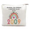 16th Birthday Gifts for Teen Girls, 2009 Birth Year Cosmetic Bag, Cute Makeup Case, Travel Pouch for Daughter, Niece, Sister, Granddaughter (2009 Year) view 1