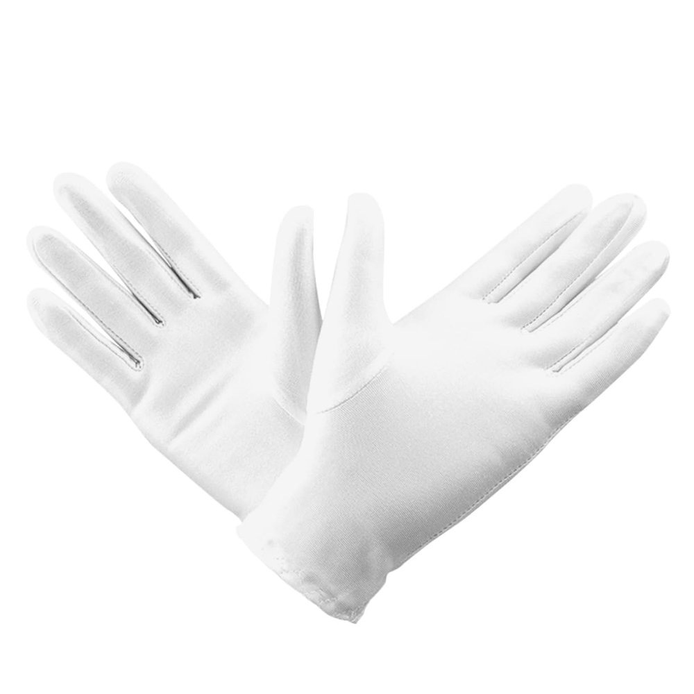 Angoily 10 Pack White Satin Gloves Lace Communion Gloves Moisturizing Protective for Women