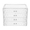 5sssallefaa Bathroom countertop Dressing Table Makeup Storage Makeup Organizer Diamond Pattern Jewelry and Cosmetic Boxes Including 4 Drawers Clear Acrylic view 3
