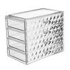 5sssallefaa Bathroom countertop Dressing Table Makeup Storage Makeup Organizer Diamond Pattern Jewelry and Cosmetic Boxes Including 4 Drawers Clear Acrylic view 4