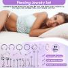 186PCS Body Septum Piercing Kit with 14G/16G/18G/20G Piercing Needles Piercing Jewelry and Tools for Ear Nose Belly Button Nipple Lip Cartilage Eyebrow Tongue Navel Piercing Kit for All Piercings view 4