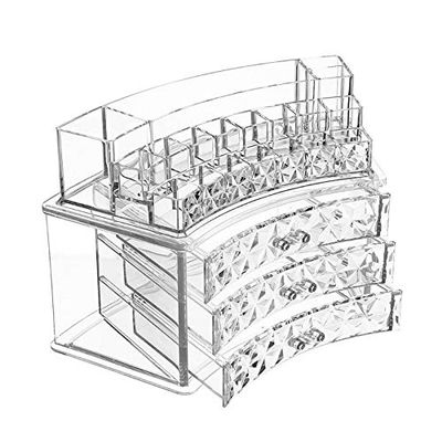 5sssallefaa Bathroom countertop Dressing Table Makeup Storage Makeup Organizer Cosmetic Jewelry Storage Case Display Great for Bathroom Dresser Vanity Countertop Acrylic