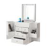 5sssallefaa Make Up Bag Multifunctional Makeup Storage Box Multi-Layer with Drawer White Makeup Box Bedroom Dresser Jewelry Countertop Lipstick Perfume Organizer(B) () view 1