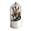 5sssallefaa Makeup Brush Holder Organizer with Lid 360 Rotating Makeup Organizer Countertop Dustproof Cosmetics Organizer for Vanity Bathroom, Transparent (Transparent) view 1