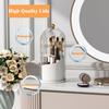5sssallefaa Makeup Brush Holder Organizer with Lid 360 Rotating Makeup Organizer Countertop Dustproof Cosmetics Organizer for Vanity Bathroom, Transparent (Transparent) view 2