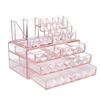 5sssallefaa Bathroom countertop Dressing Table Makeup Storage Makeup Organizer Drawers and Jewelry Display Box Cosmetic Storage Acrylic Pink view 1