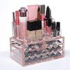 5sssallefaa Bathroom countertop Dressing Table Makeup Storage Makeup Organizer Drawers and Jewelry Display Box Cosmetic Storage Acrylic Pink view 2