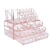 5sssallefaa Bathroom countertop Dressing Table Makeup Storage Makeup Organizer Drawers and Jewelry Display Box Cosmetic Storage Acrylic Pink view 3