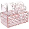 5sssallefaa Bathroom countertop Dressing Table Makeup Storage Makeup Organizer Drawers and Jewelry Display Box Cosmetic Storage Acrylic Pink view 4